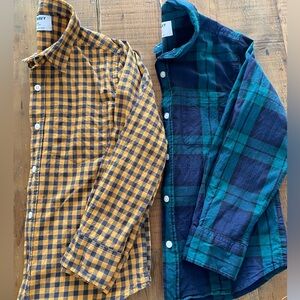 Boy’s Old Navy Plaid Gingham Button Down Shirts, set of Two, Medium 8